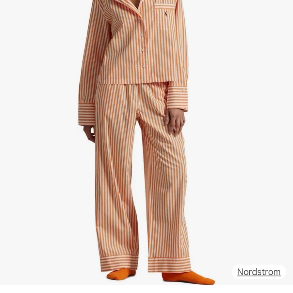 Polo by Ralph Lauren Orange and White Striped Women's Pajama Set - Picture 15 of 16